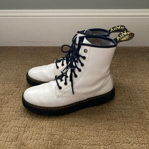 Doc Dr. Marten Women’s Zavala Combat Boots White Leather Size 9 Lace Up